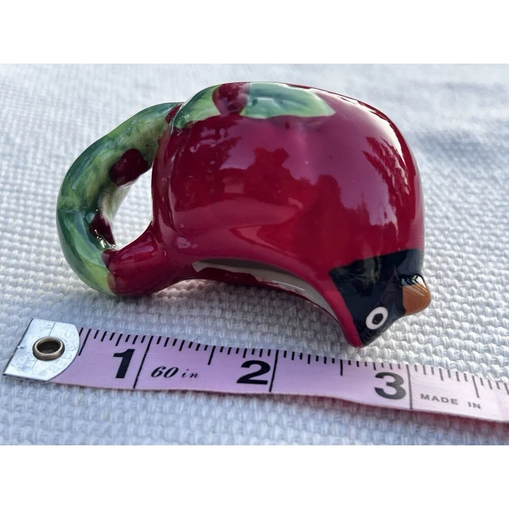 Cardinal Bird Toothpick Holder Ceramic Red Bird Kitchen Decor